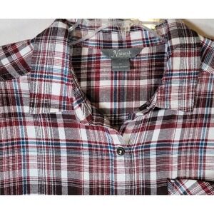 Natural Reflections Plaid Flannel Womens Size Medium Flannel Front Viscose back